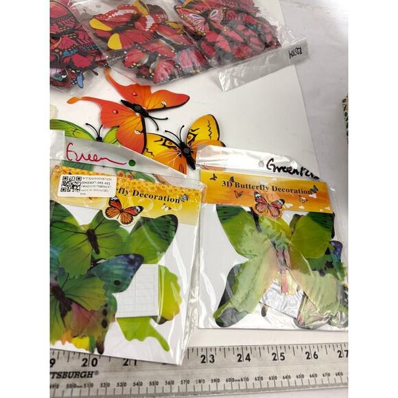 17 Pack NEW 3D Butterflies Wall Stickers Lot Bulk Various Colors Bright - Picture 7 of 16